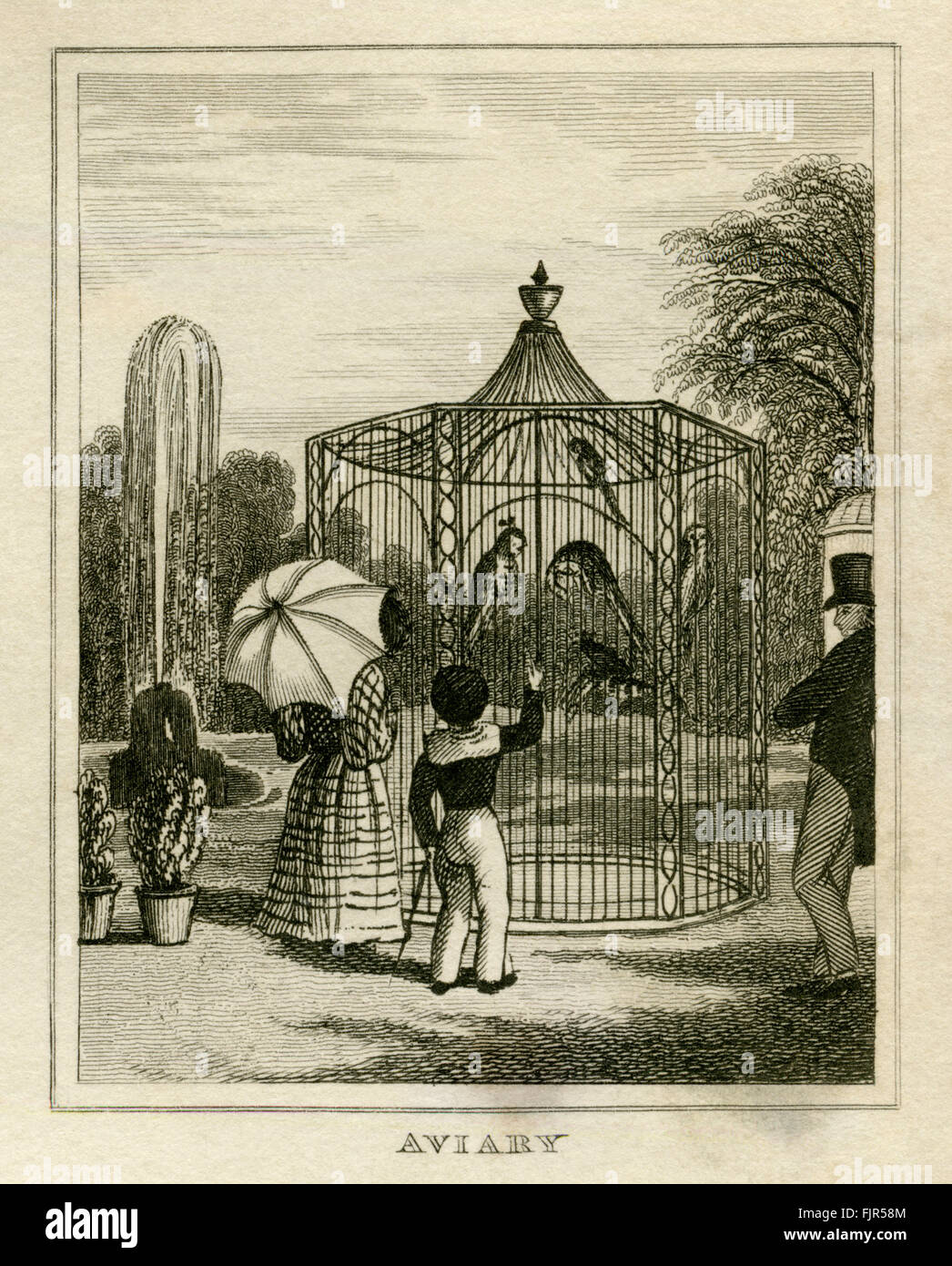 Volière à Regent's Park Zoo, Londres 1835 Banque D'Images