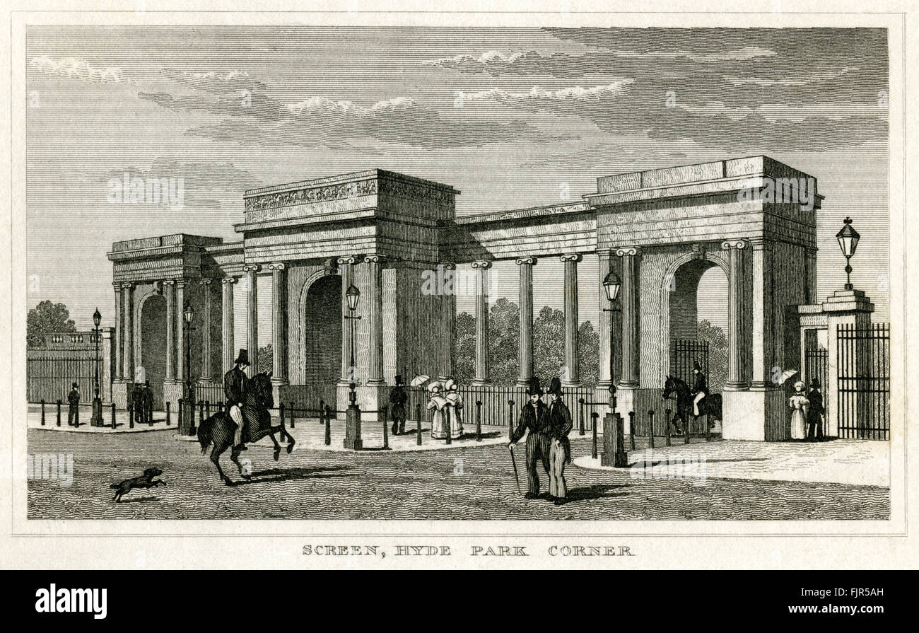 Écran, Hyde Park Corner, London 1853. Conçu par Decimus Burton (1800 - 1881) Banque D'Images