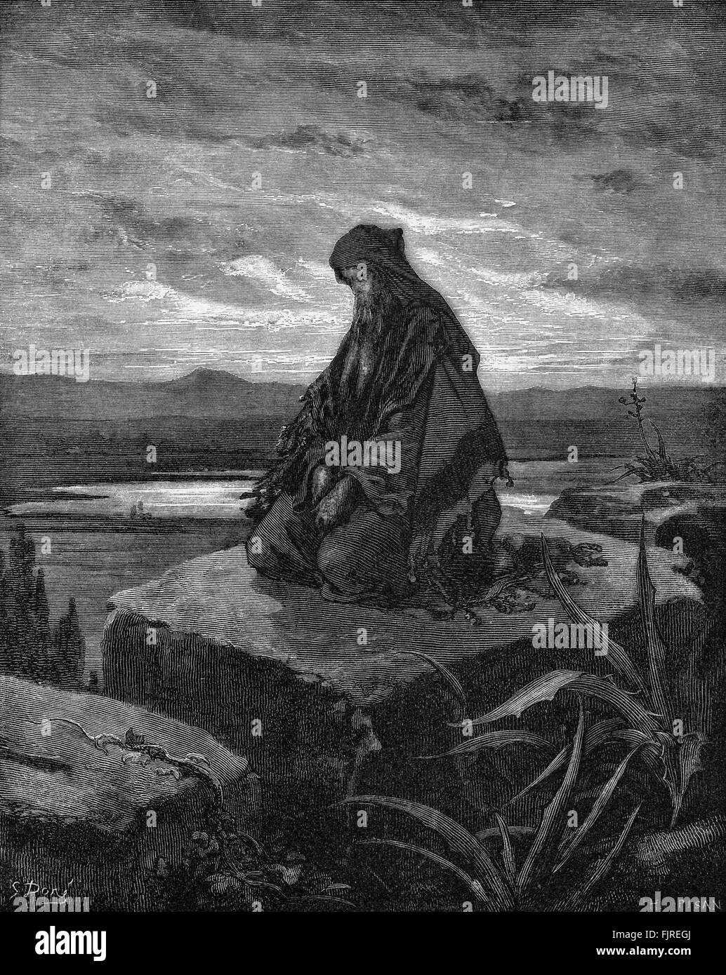 Le prophète Isaïe, illustration par Gustave Doré (1832 - 1883) Banque D'Images