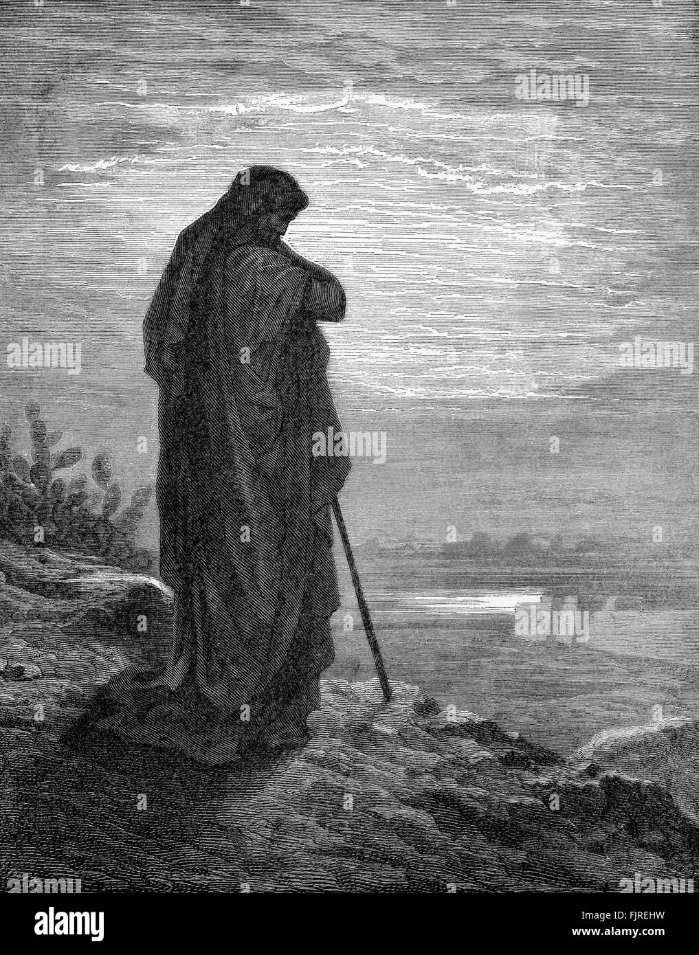 Le prophète Amos, illustration par Gustave Doré (1832 - 1883) Banque D'Images