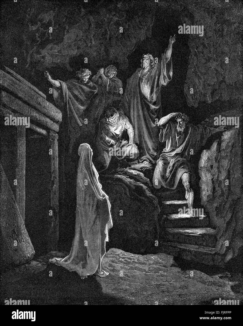 La résurrection de Lazare (Jean, chapitre XI), illustration par Gustave Doré (1832 - 1883) Banque D'Images