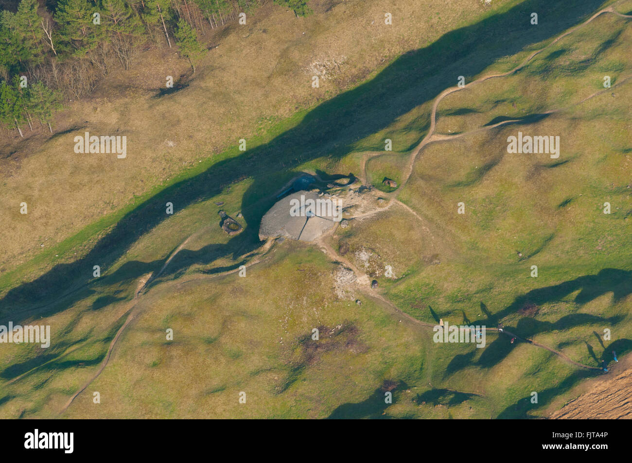 Meuse (55), Verdun, champs de batailles de la 1ere Guerre mondiale, le fort de Vaux (vue aerienne) // France, Meuse (55), Verdun, Banque D'Images