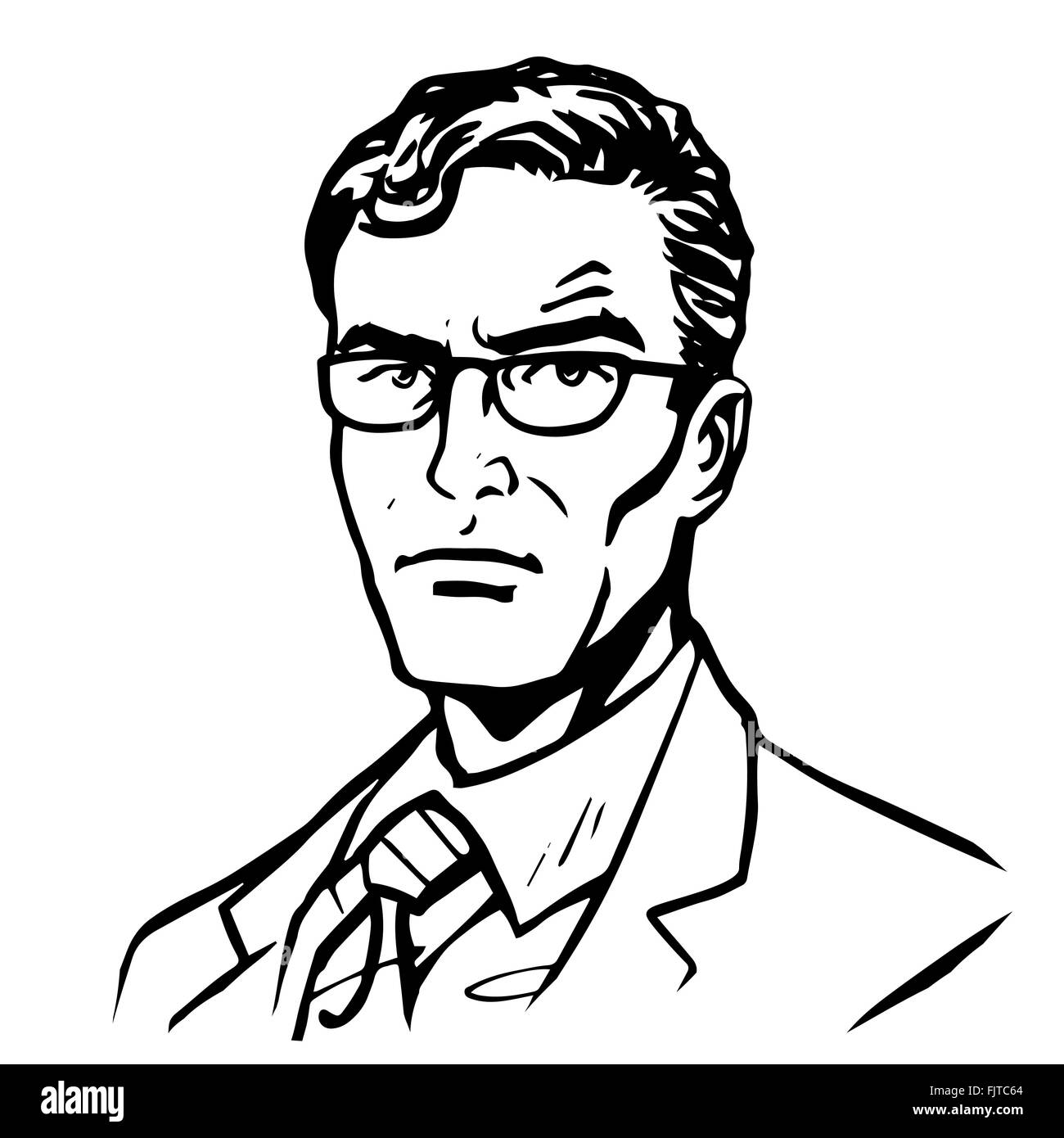Dessin homme d’affaire Banque d'images noir et blanc - Alamy
