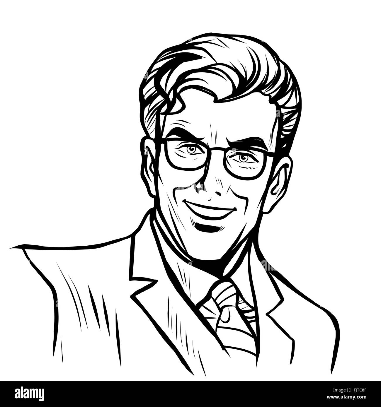 Dessin homme d’affaire Banque d'images noir et blanc - Alamy