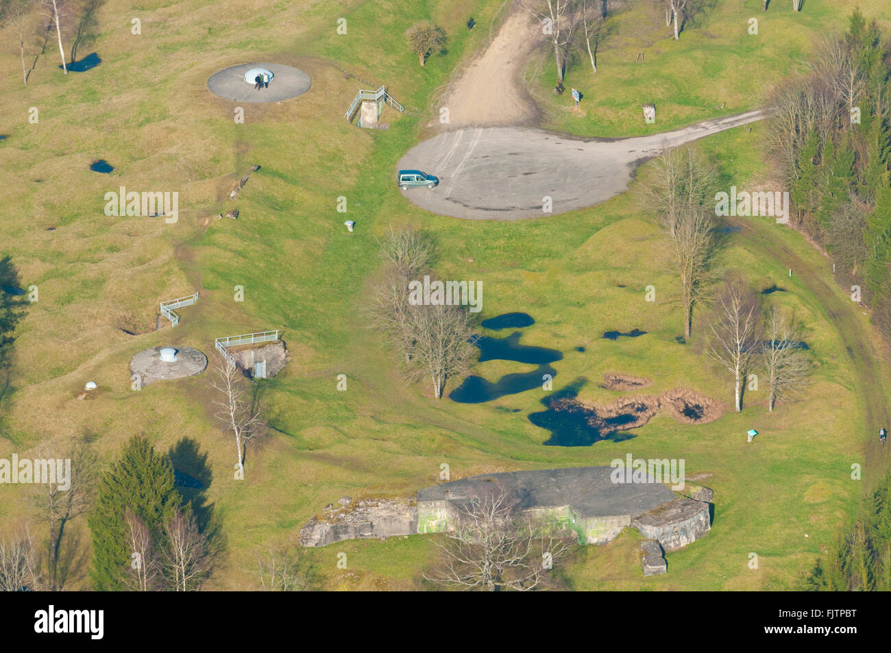 Meuse (55), Verdun, champs de batailles de la 1ere Guerre mondiale, l'ouvrage de Froideterre (vue aerienne) // France, Meuse (55) Banque D'Images