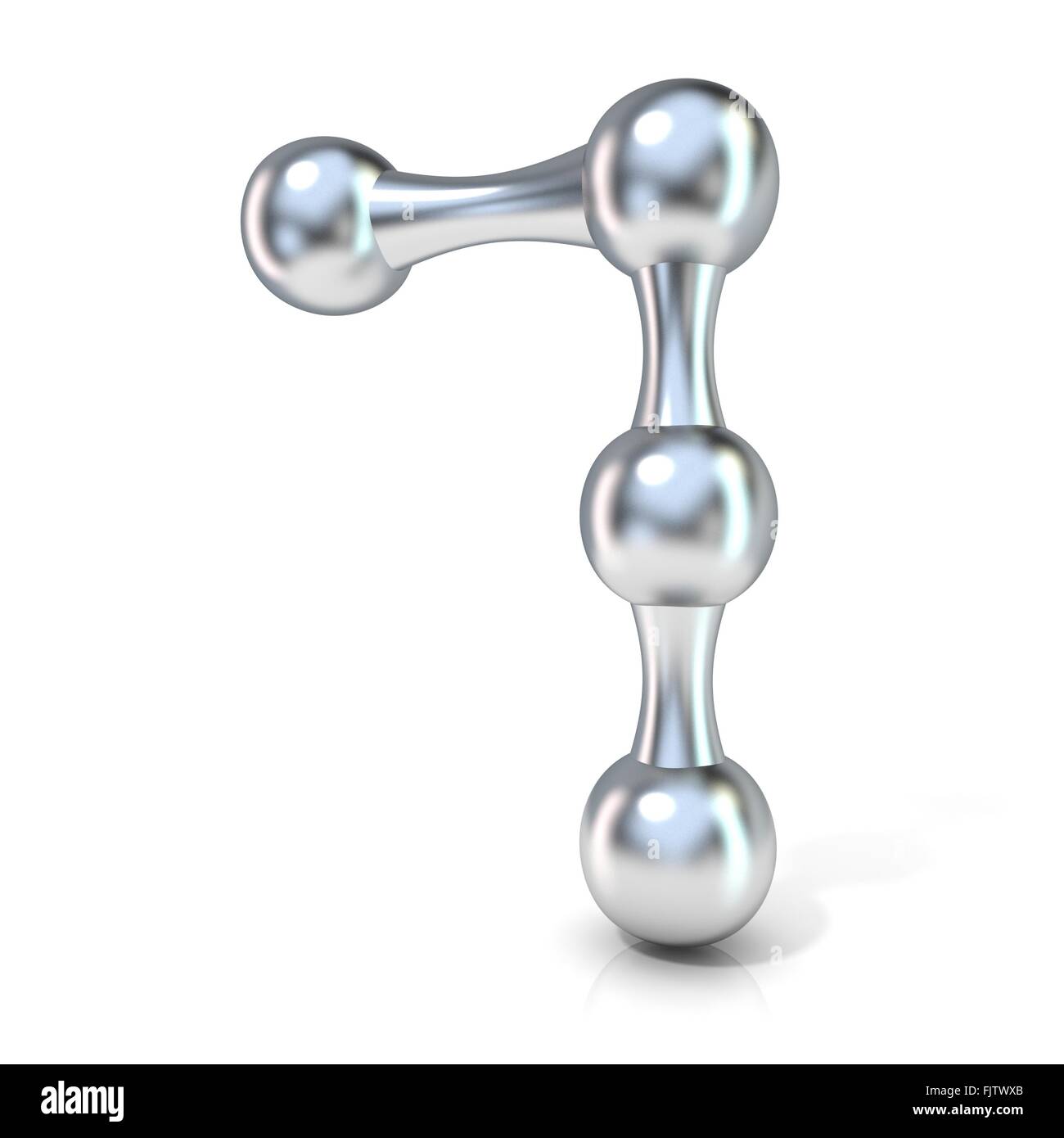 Police moléculaire chiffres Collection, 7 - sept. Rendu 3D illustration isolé sur fond blanc. Banque D'Images