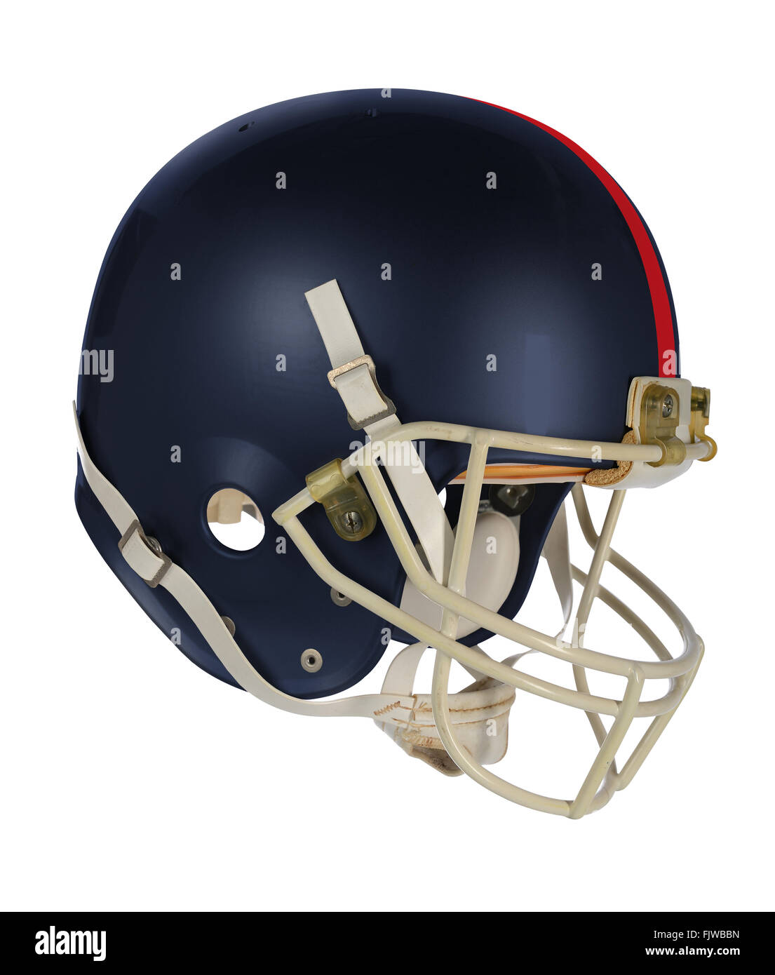 Bleu foncé football helmet isolated over white background - With clipping path Banque D'Images