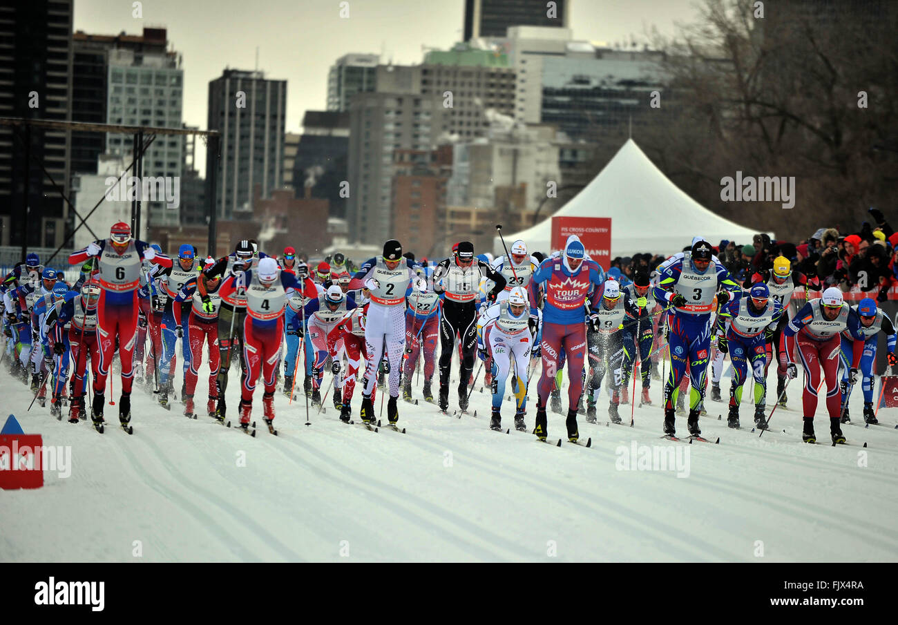 Montréal , Canada , mars 02,2016 Le men's 17,5km départ groupé à la course de ski FIS de la Coupe du Monde à Montréal, Canada. Photo : KADRI MOHAMED / IMAGESPIC OFFICE Banque D'Images