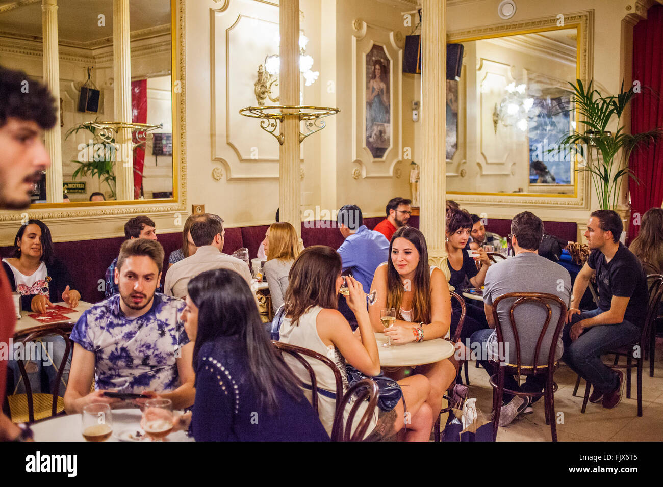 Cafe Manuela, Calle de San Vicente Ferrer, 29 à Malasana trimestre. Madrid, Espagne Banque D'Images