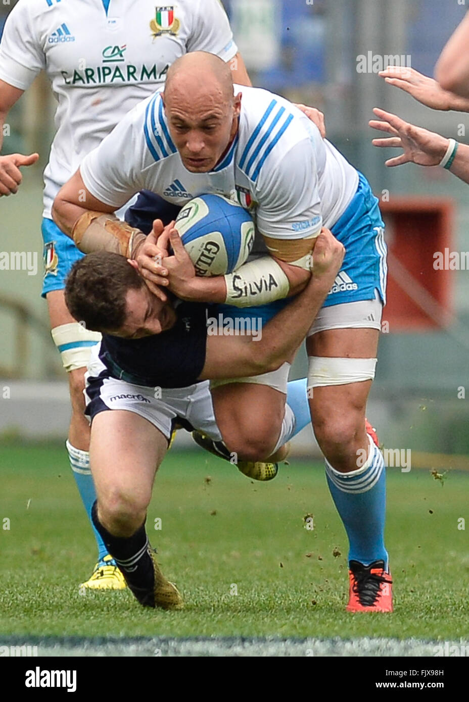 Italie-Rome ,Feb 27,2016 Sergio Parisse RBS Six Nations de Rugby, championnat d'Italie contre l'Ecosse au Stade olympique à Rome, le 27 février, 2016 par:Silvia Loré/imagespic office Banque D'Images