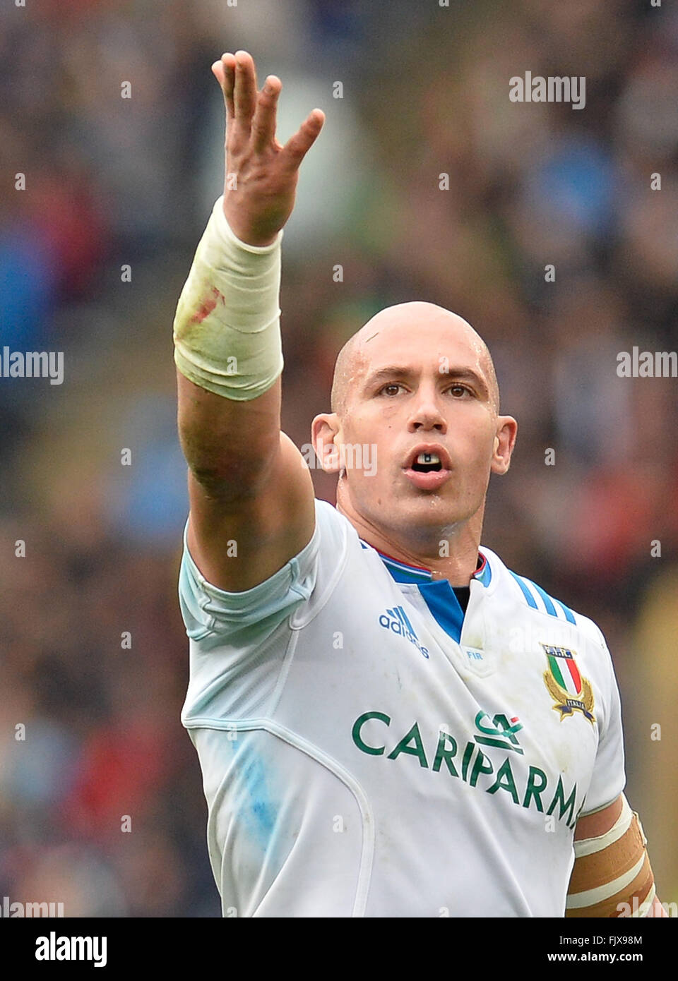 Italie-Rome ,Feb 27,2016 Sergio Parisse RBS Six Nations de Rugby, championnat d'Italie contre l'Ecosse au Stade olympique à Rome, le 27 février, 2016 par:Silvia Loré/imagespic office Banque D'Images
