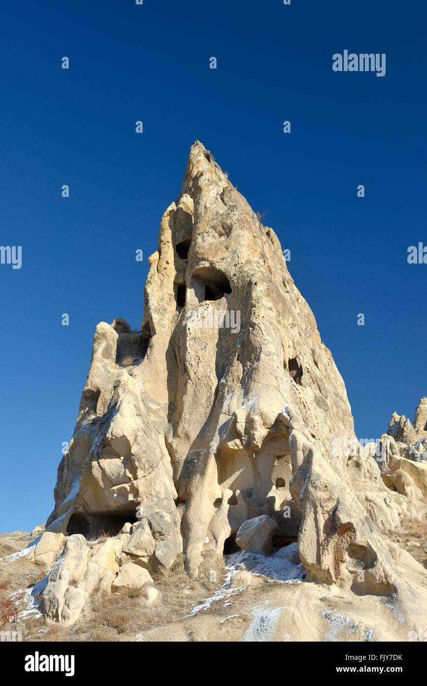 Tuf volcanique érodée début Christian antiq troglodyte troglodyte à Goreme Open Air Museum, parc national de la Cappadoce Turquie Banque D'Images