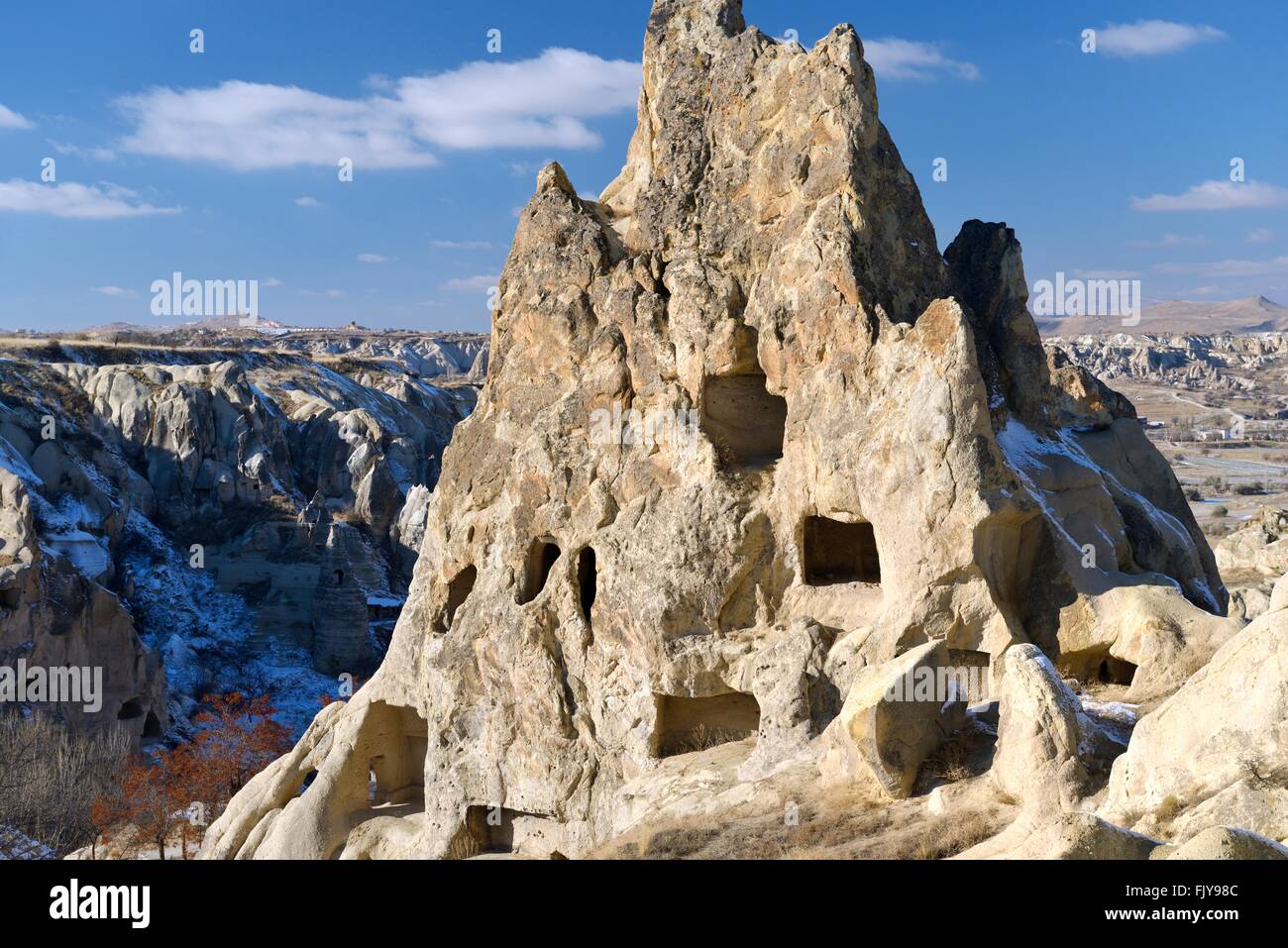 Tuf volcanique érodée début Christian antiq troglodyte troglodyte à Goreme Open Air Museum, parc national de la Cappadoce Turquie Banque D'Images