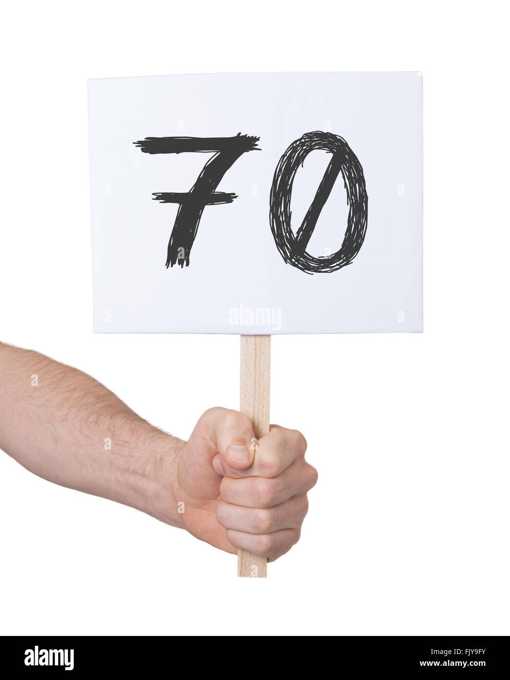 Signer avec un certain nombre, isolé sur blanc - 70 Banque D'Images