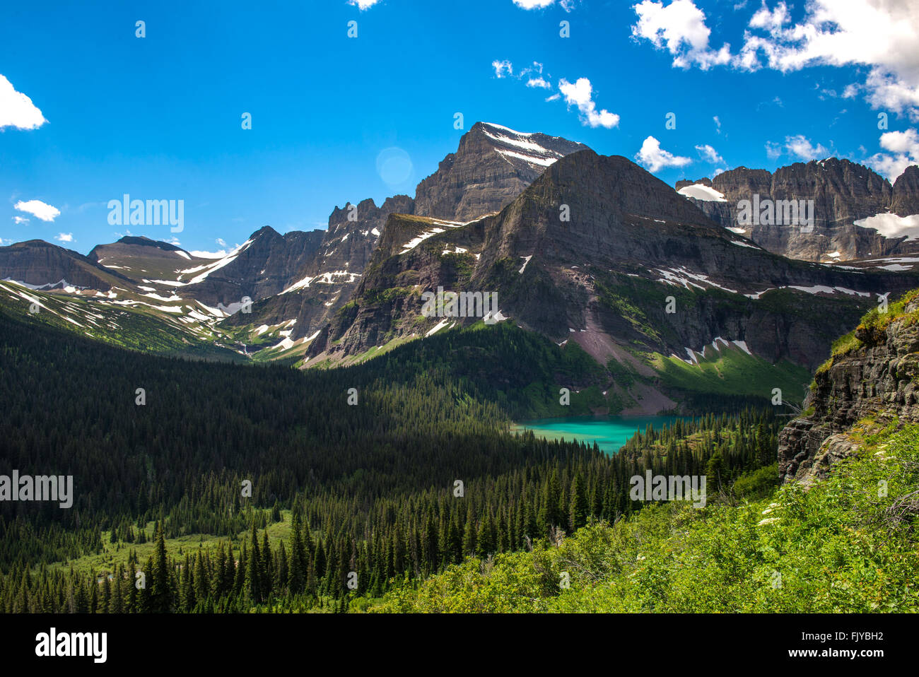 Vue sur Lac de Grinnell donnent sur Banque D'Images