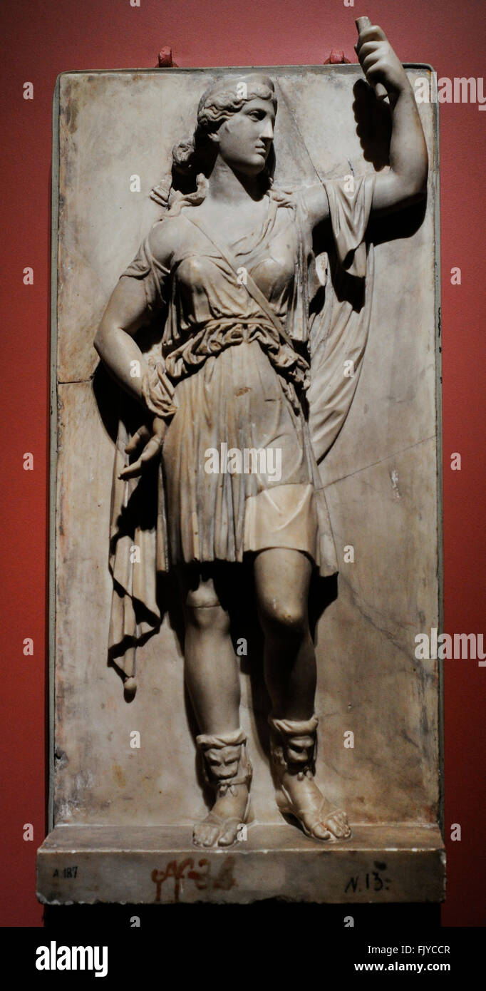 Roman relief représentant Artémis, déesse de la chasse. 2ème ANNONCE de siècle. En. Le Musée de l'Ermitage. Saint Petersburg. La Russie. Banque D'Images