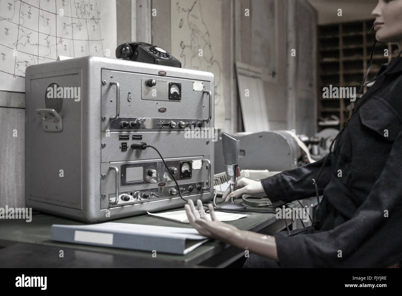 Salle de contrôle Vintage Underground Nuclear Bunker secret Scotlands offrent dans Troywood en Ecosse Banque D'Images