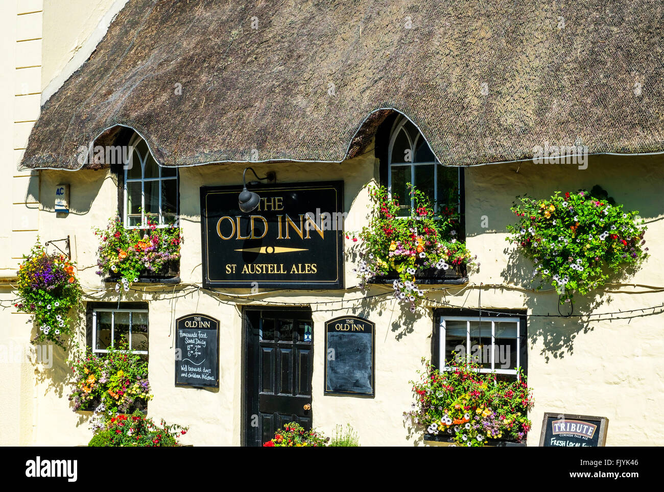 La Vieille Auberge à meneau à Cornwall, UK Banque D'Images