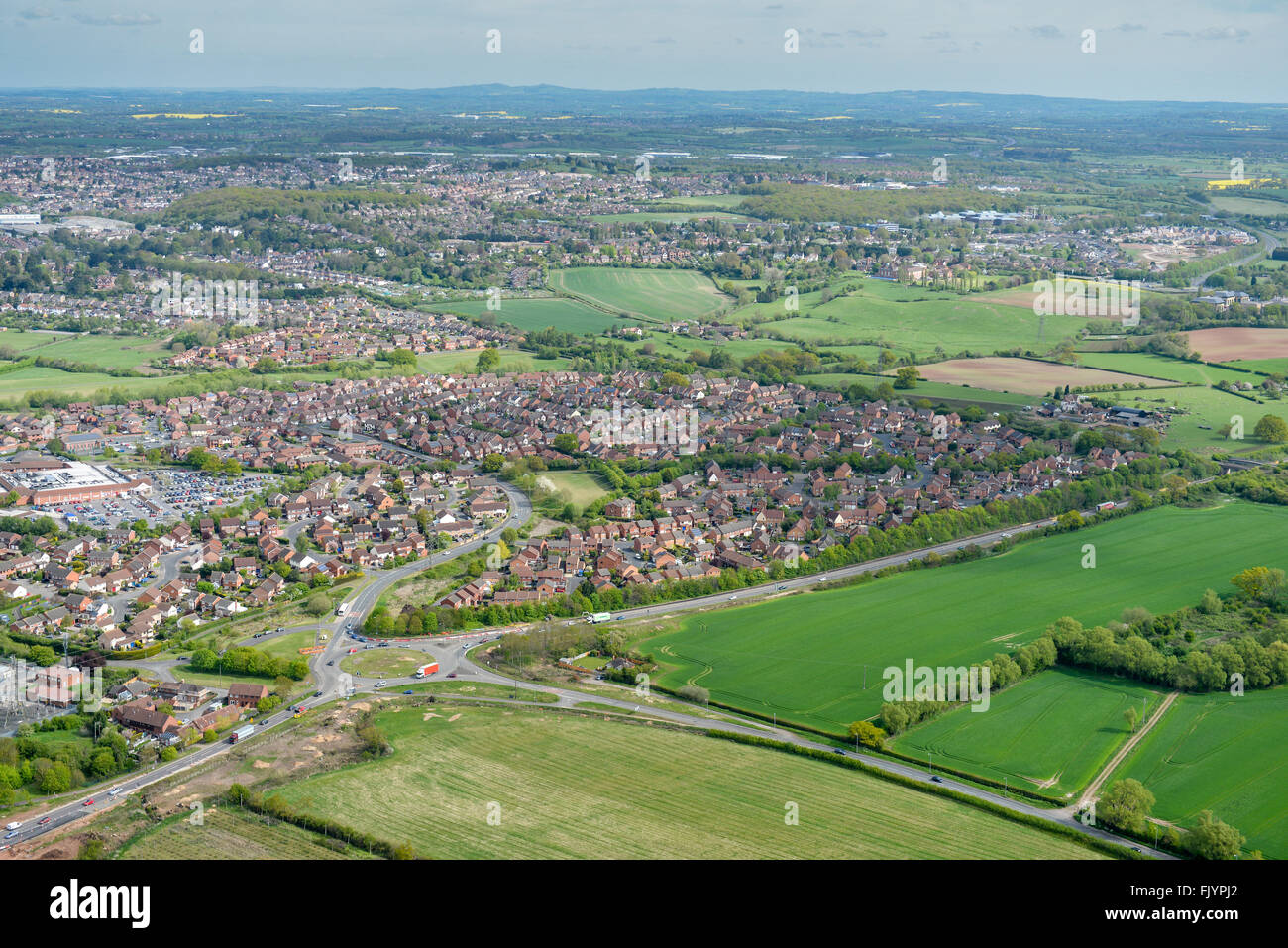 Une vue aérienne de la région de Saint Pierre de la ville de Worcester Banque D'Images