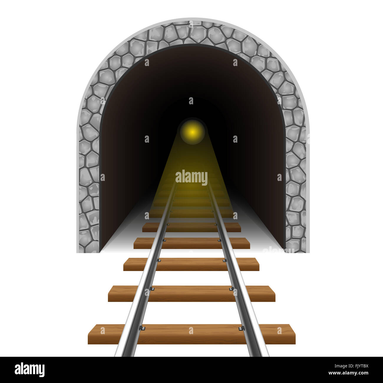 Tunnel ferroviaire illustration isolé sur fond blanc Banque D'Images