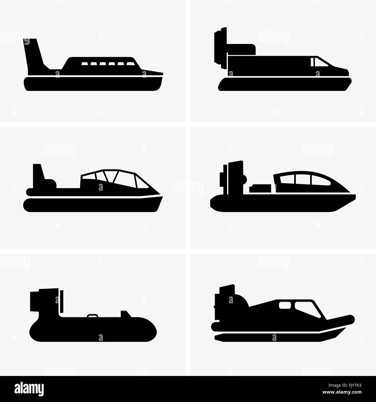 En aéroglisseurs (ombre profil photos) Illustration de Vecteur