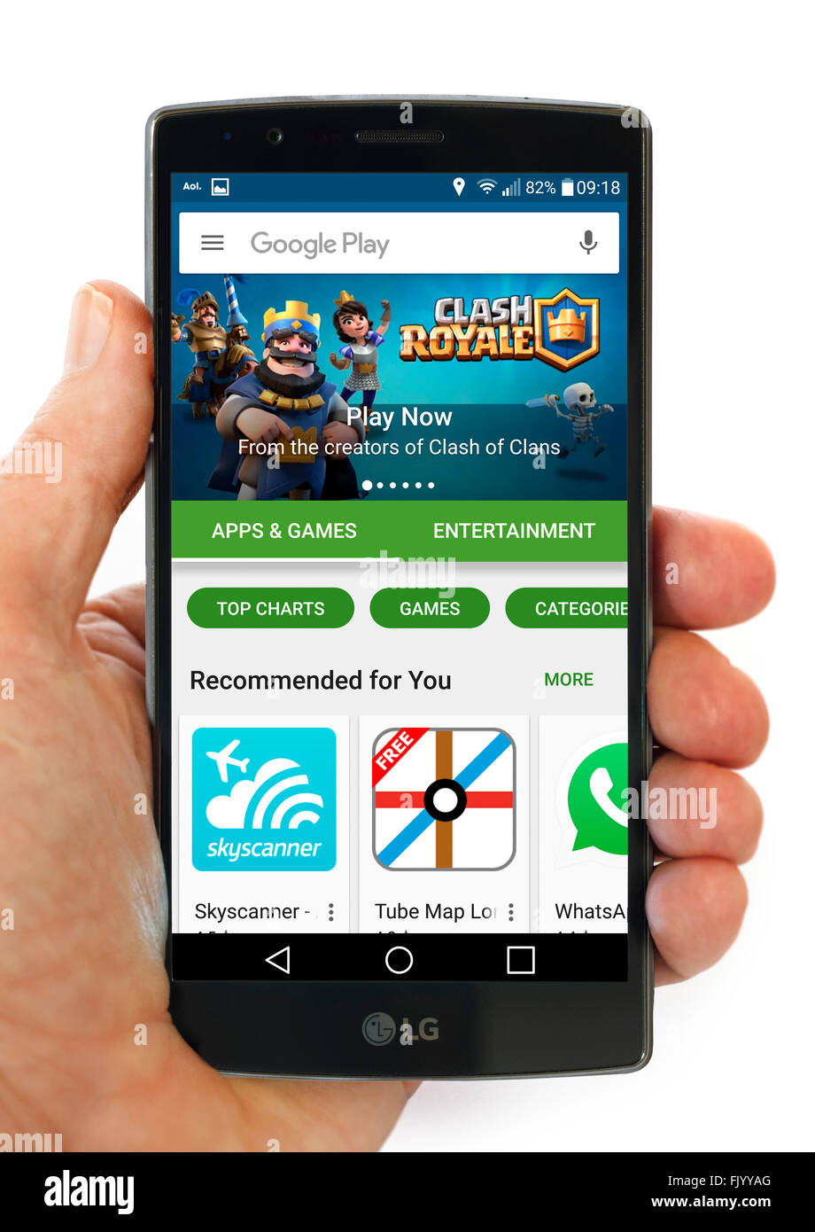 Le Google Play Store sur un LG G4 smartphone Android 5,5 pouces Banque D'Images