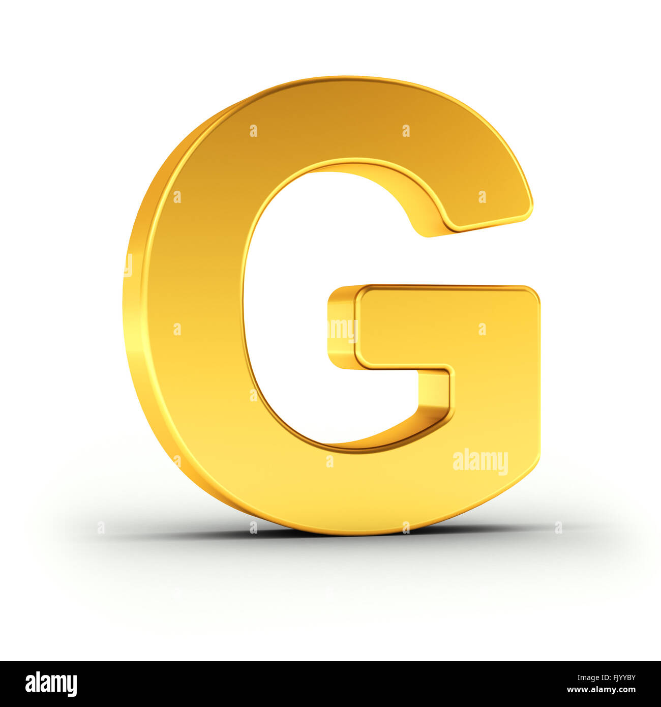La lettre G comme un objet d or poli Photo Stock Alamy