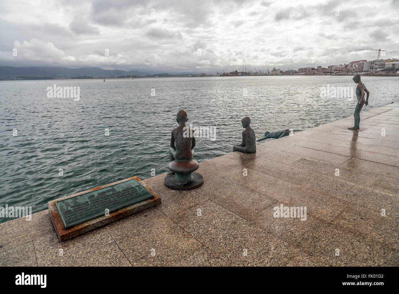 Port Sculpture monumento a los Raqueros, Santander. Banque D'Images