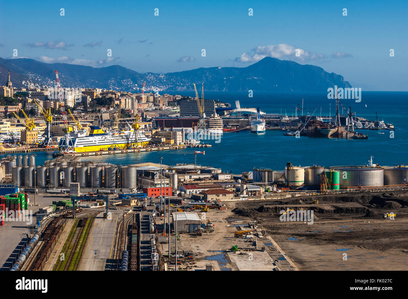 Italie Ligurie Gênes La Lanterna le phare de la ville - Le port et la ville du phare Banque D'Images