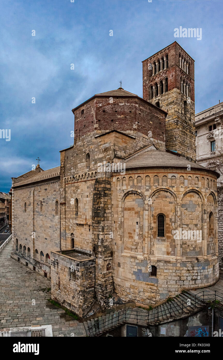 Italie Ligurie Gênes Via XX Settembre l'église de Santo Stefano Banque D'Images