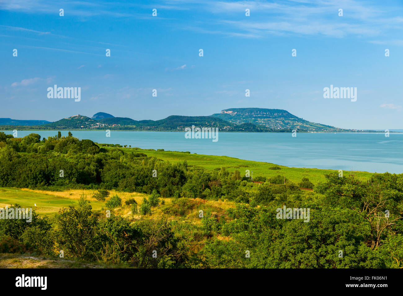 Paysage d'été au Lac Balaton, Hongrie Banque D'Images