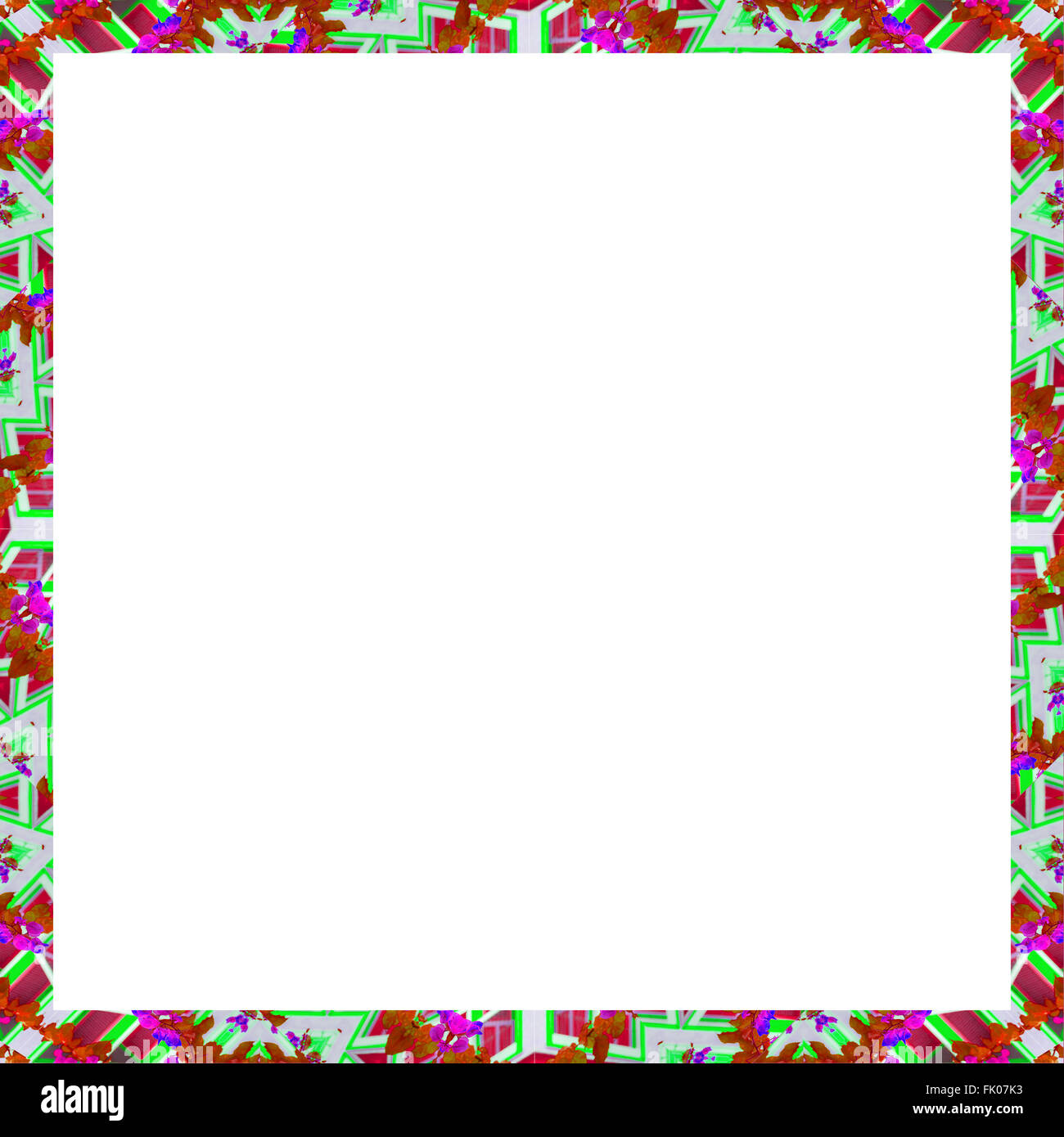 Arrière-plan de carré blanc avec motif géométrique décoratif design en frontières Banque D'Images