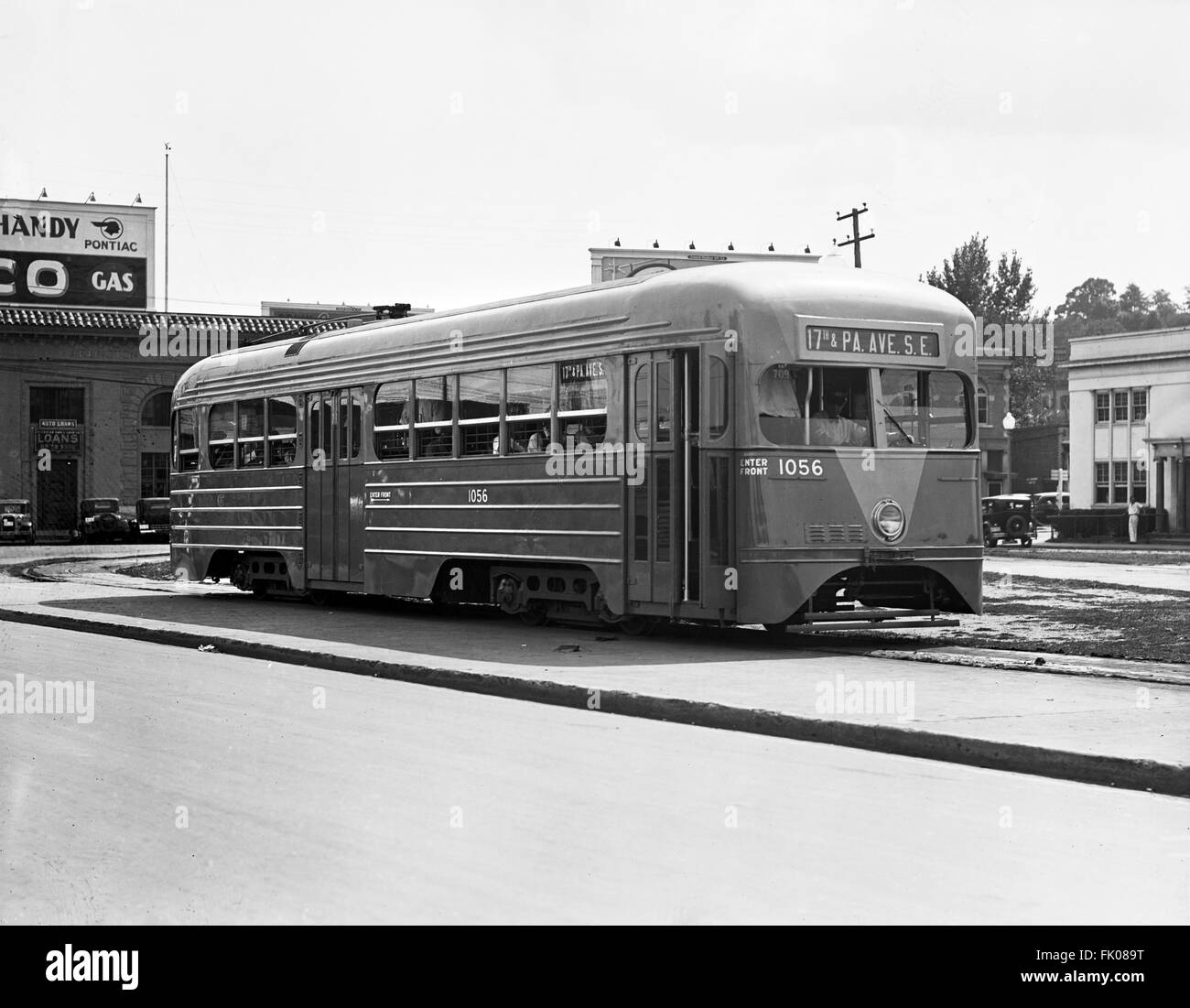 Le tramway, Washington DC, USA, vers 1935 Banque D'Images