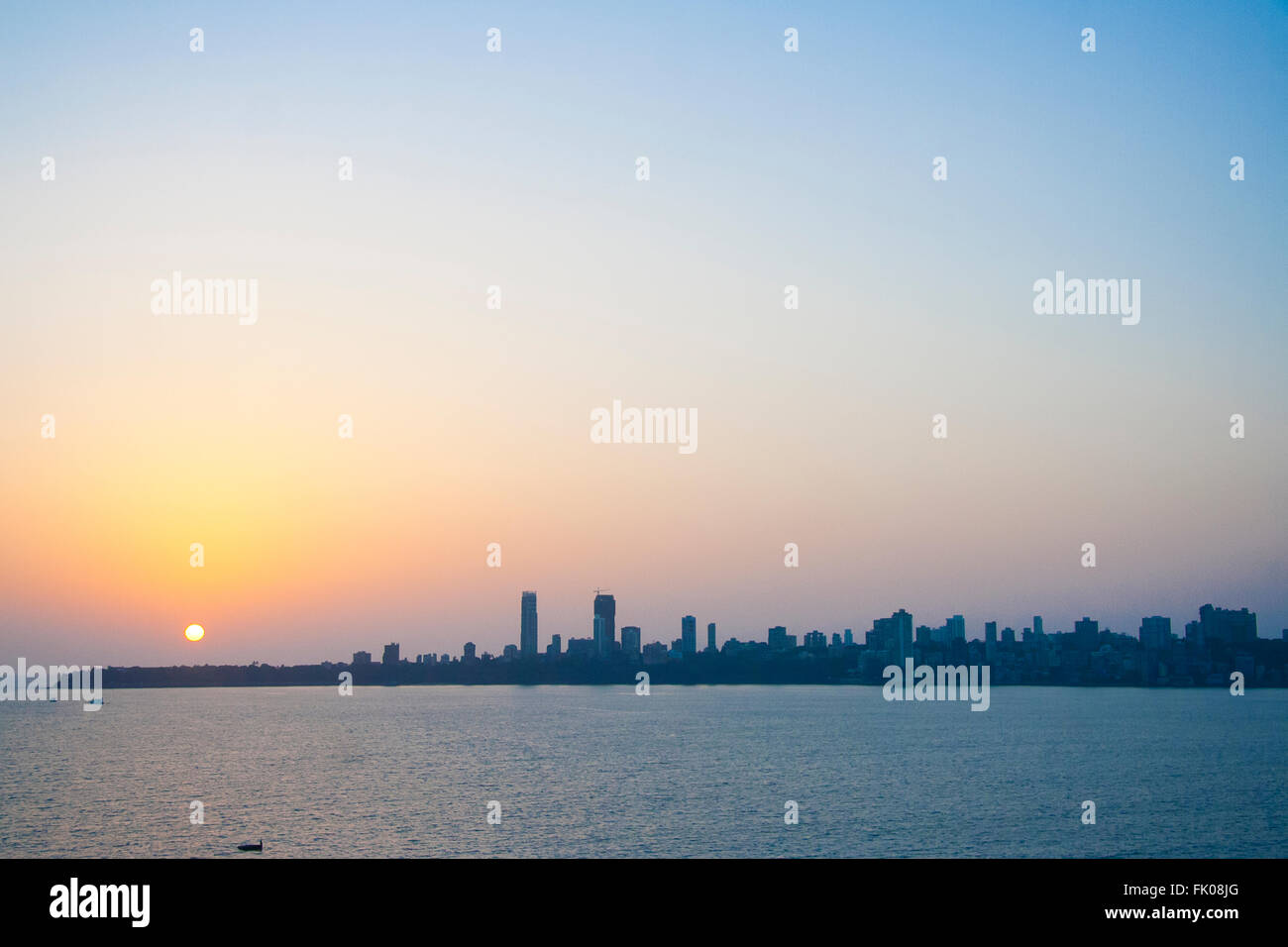 Mumbai, Inde. Coucher de soleil sur Mumbai. Banque D'Images