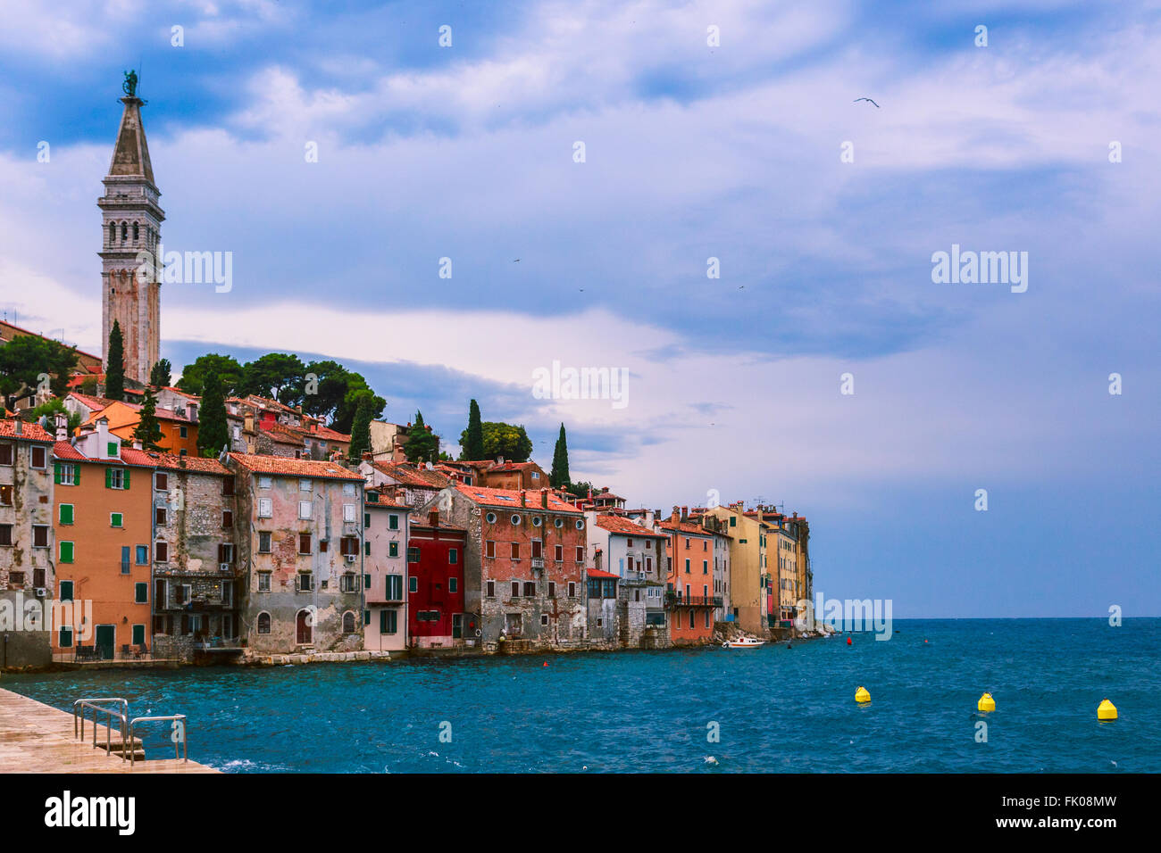 Merveilleux romantique vieille ville de Rovinj, Istrie, Croatie, Europe Banque D'Images