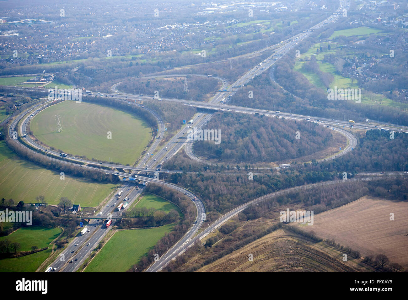 M6/M62 Intersection, nord-ouest de l'Angleterre, Royaume-Uni Banque D'Images