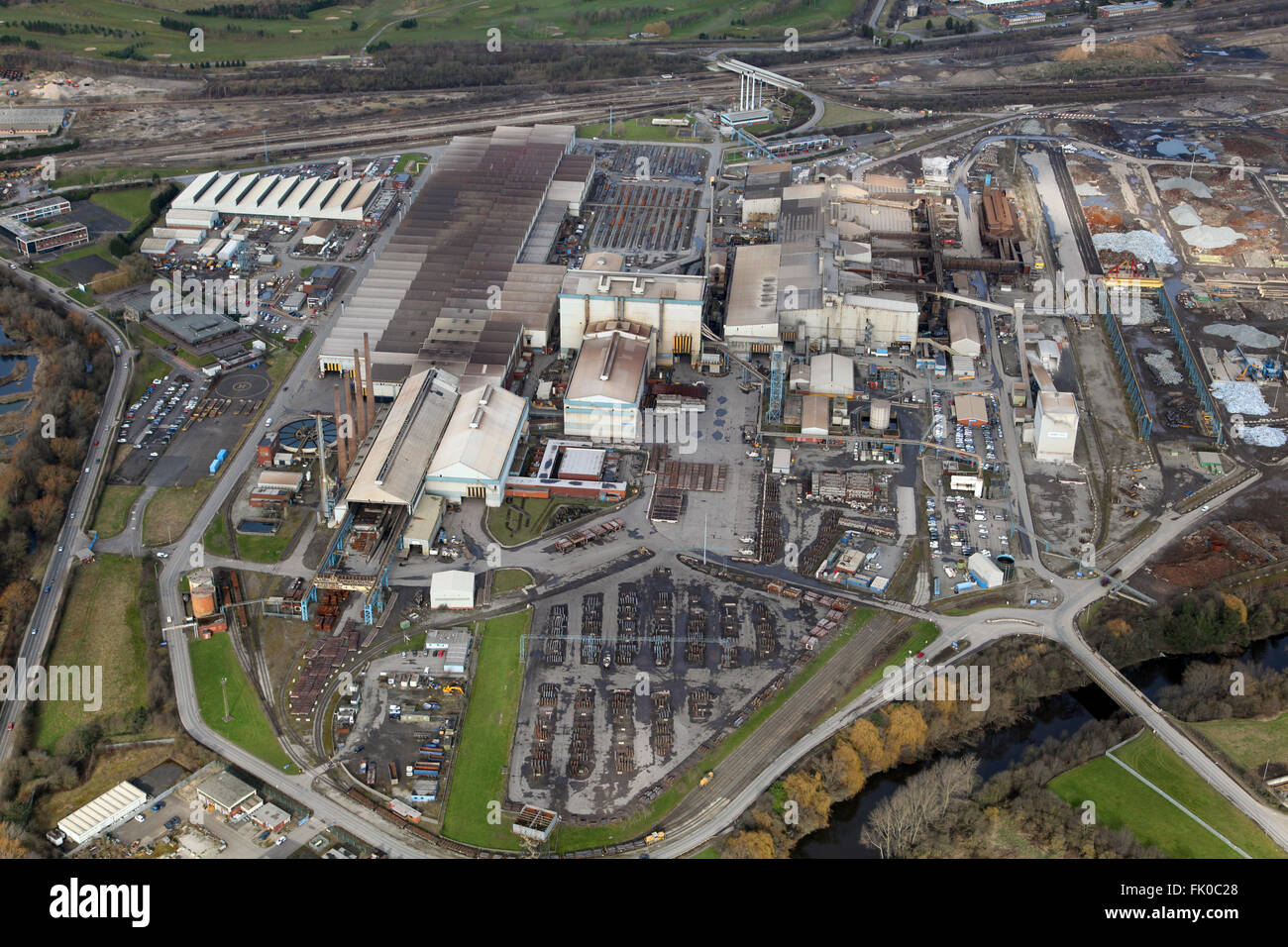 Vue aérienne de l'usine de sidérurgie Liberty Steel à Rawmarsh près de Rotherham, South Yorkshire, Royaume-Uni Banque D'Images