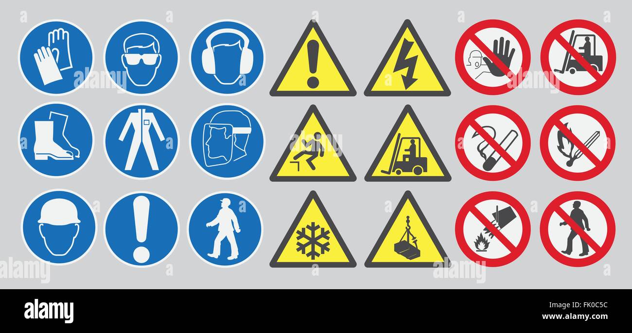 Panneaux de sécurité travail Illustration de Vecteur