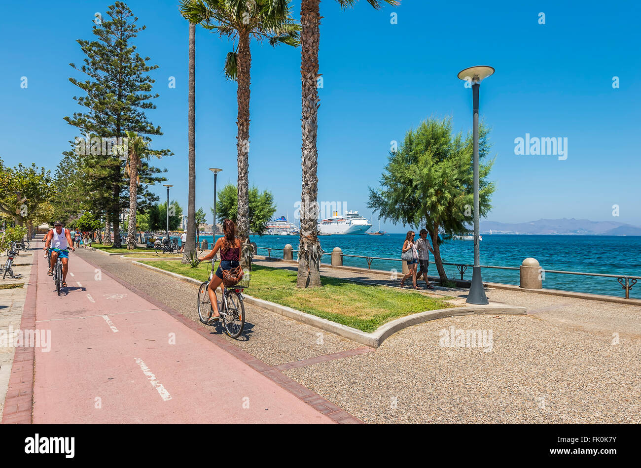 Route du littoral dans l'île de Kos Grèce Banque D'Images