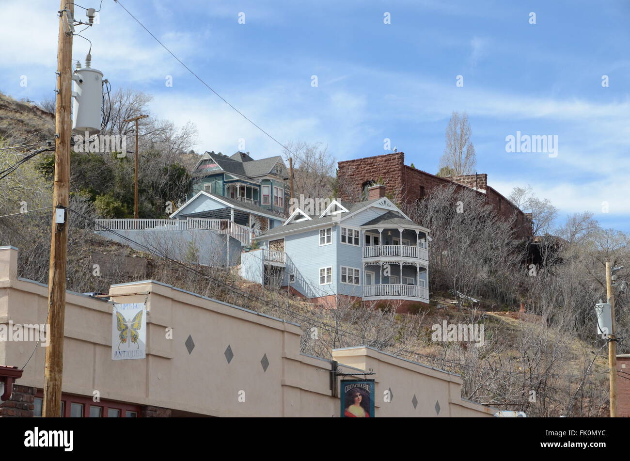 Jerome ghost town maisons arizona sur cleopatra hill Banque D'Images