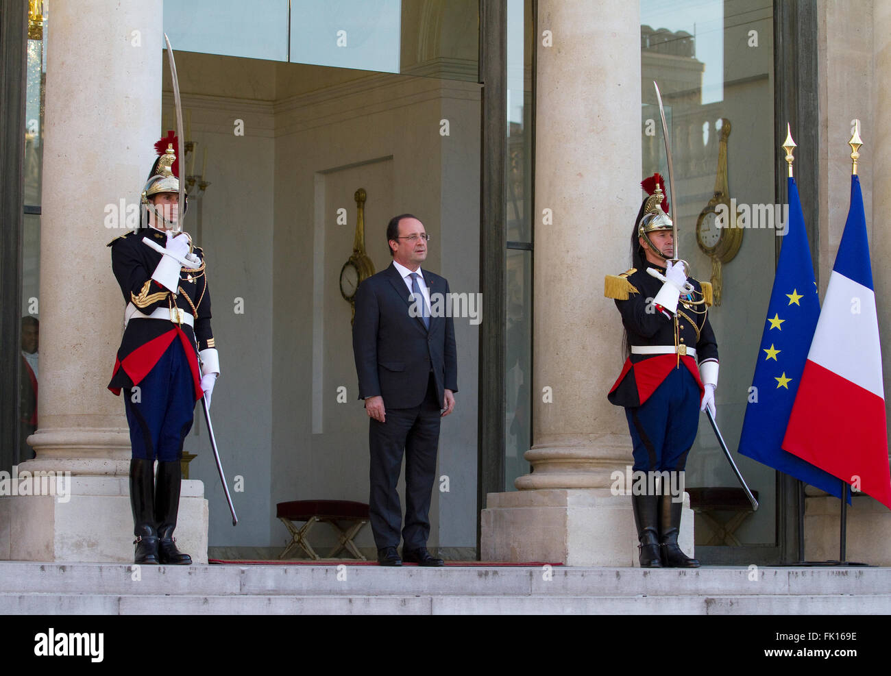Le Président français François Hollande à l'Elysée Paris France Banque D'Images