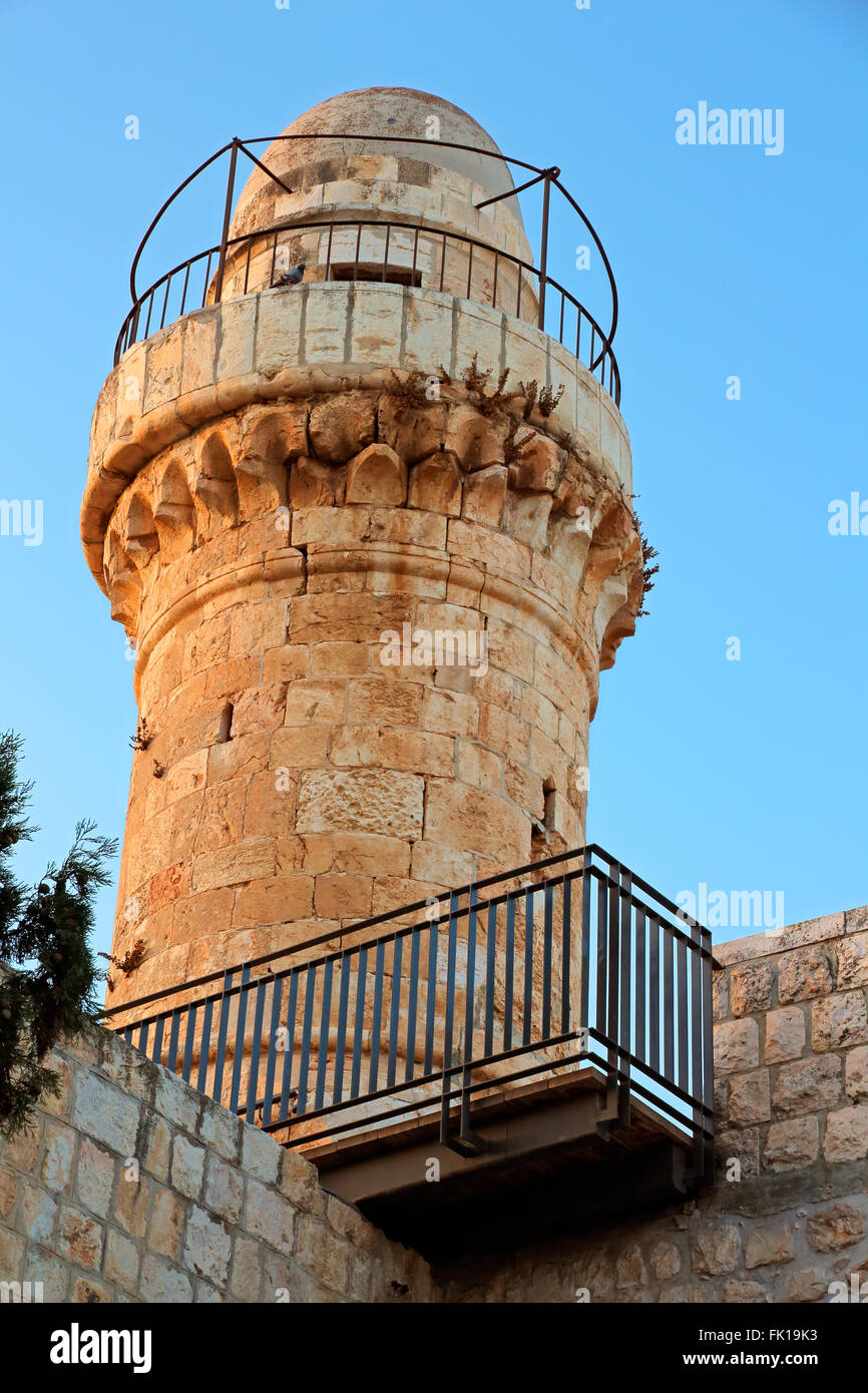 Tour à l'Abbaye de la Dormition historique sur la montagne de Sion, Jérusalem, Israël Banque D'Images