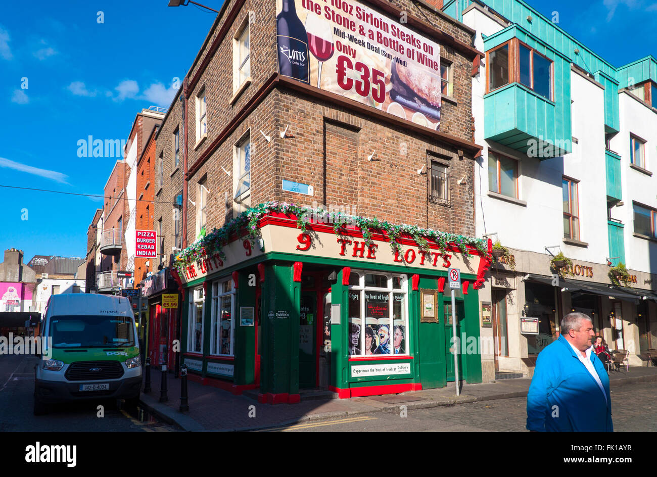 L'Lotts, Dublin, le plus petit bar Lotts, Dublin, Irlande Banque D'Images