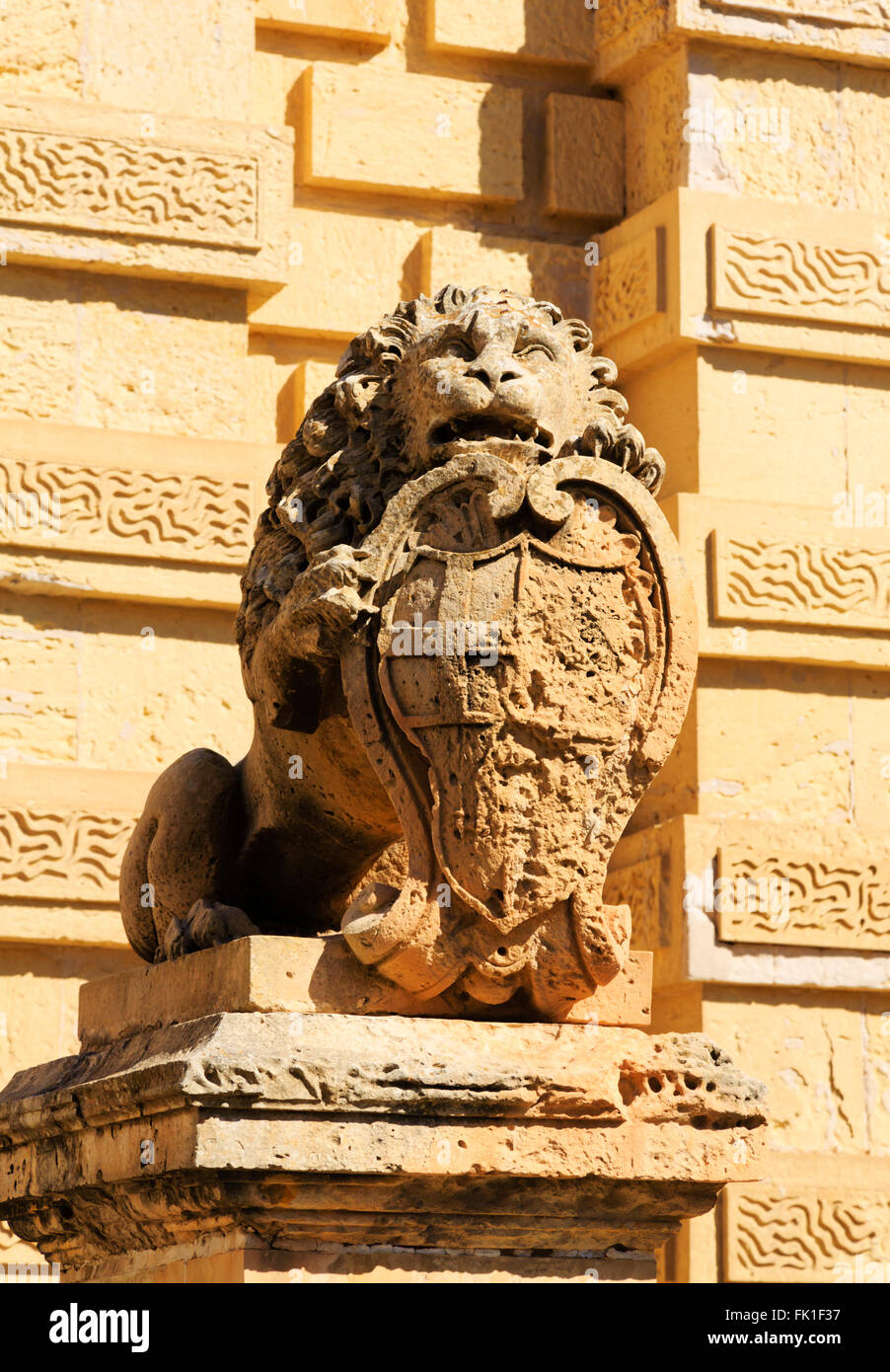 Détail de la porte principale à Mdina, Malte Banque D'Images