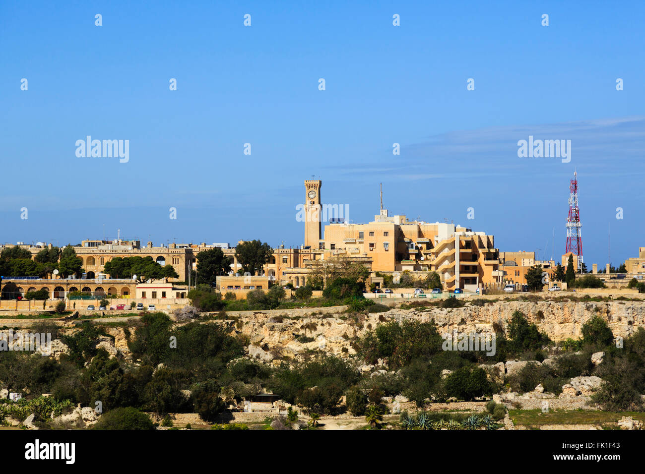 Imtarfa vu de Mdina, Malte Banque D'Images