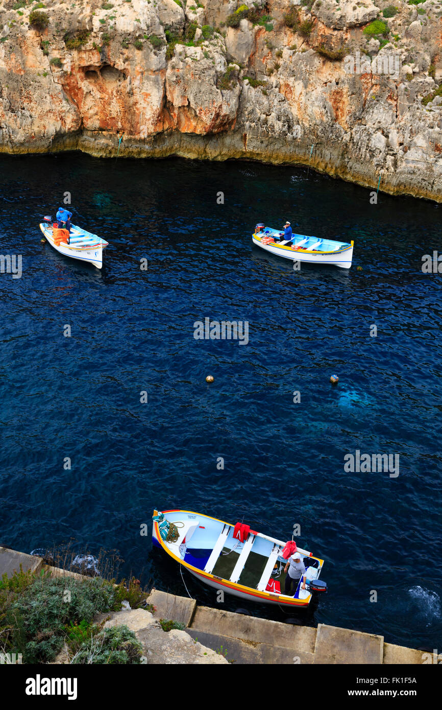 Blue Gotto excursions en bateau port, Malte Banque D'Images