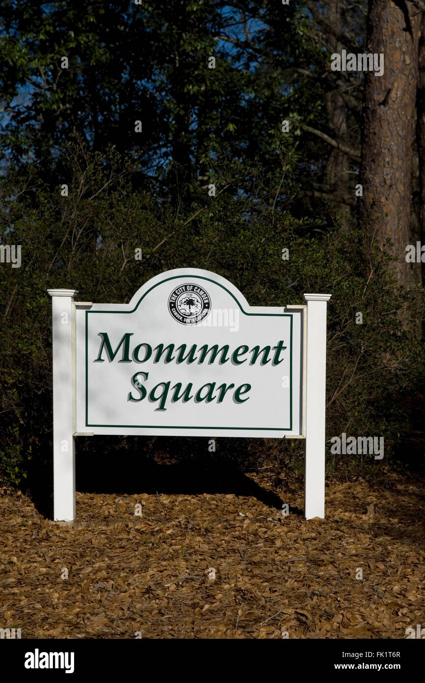 Monument Square Camden Park South Carolina USA Banque D'Images