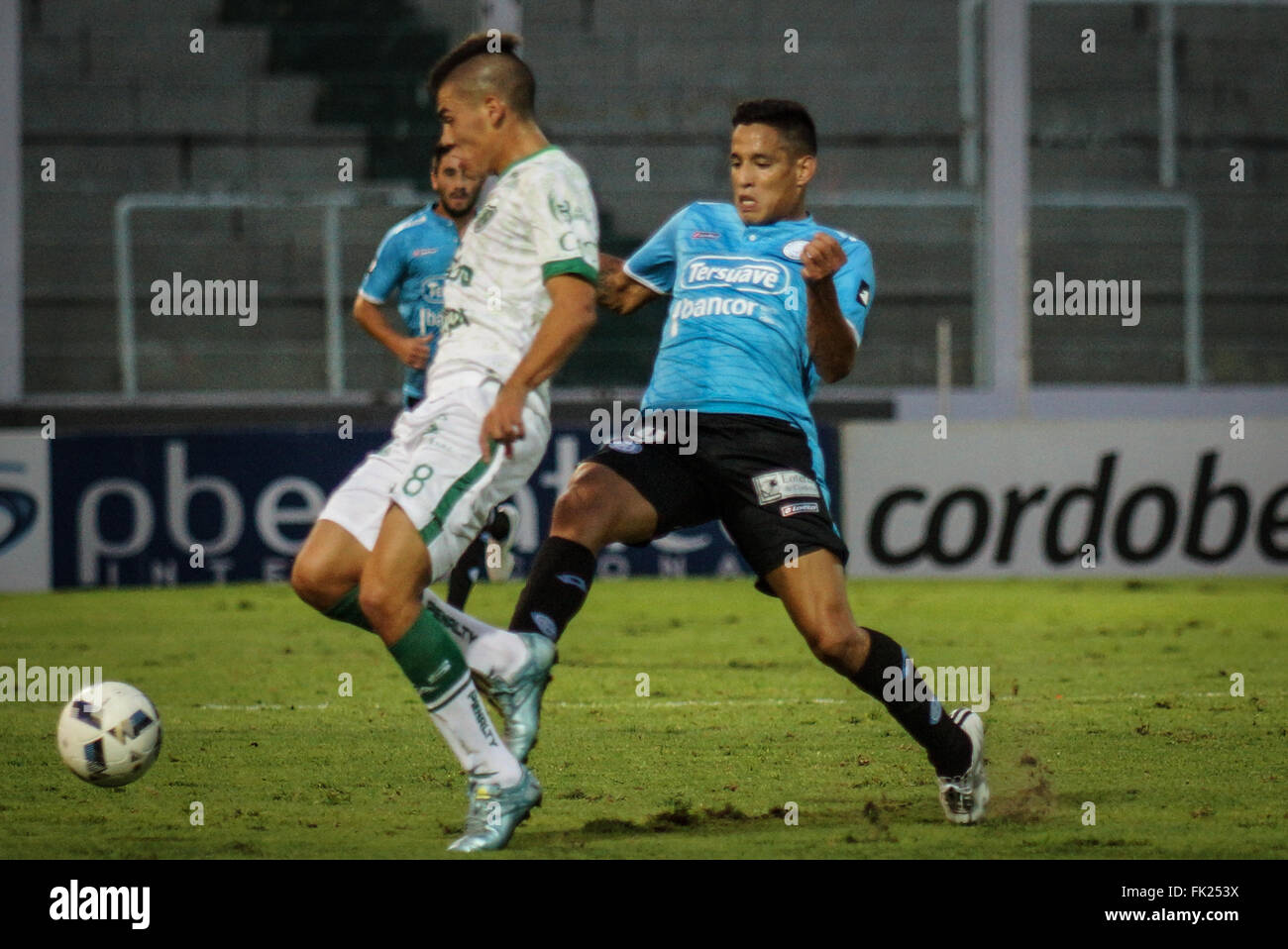 Cordoba, Argentine. 5 mars, 2016. Fernando Andres Marquez, Front de Belgrano au cours d'un match entre Belgrano et Sarmiento comme faisant partie de la sixième série de Primera Division Mario Kempes Stadium. En mars 2014 sur 05, à Cordoba, Argentine. Banque D'Images