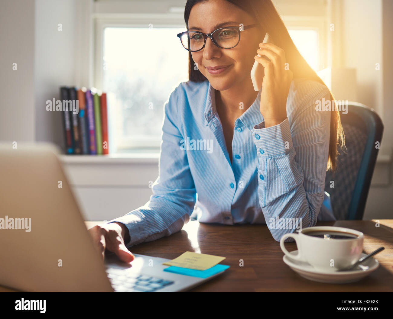 Femme entrepreneur travaillant au bureau business woman concept Banque D'Images