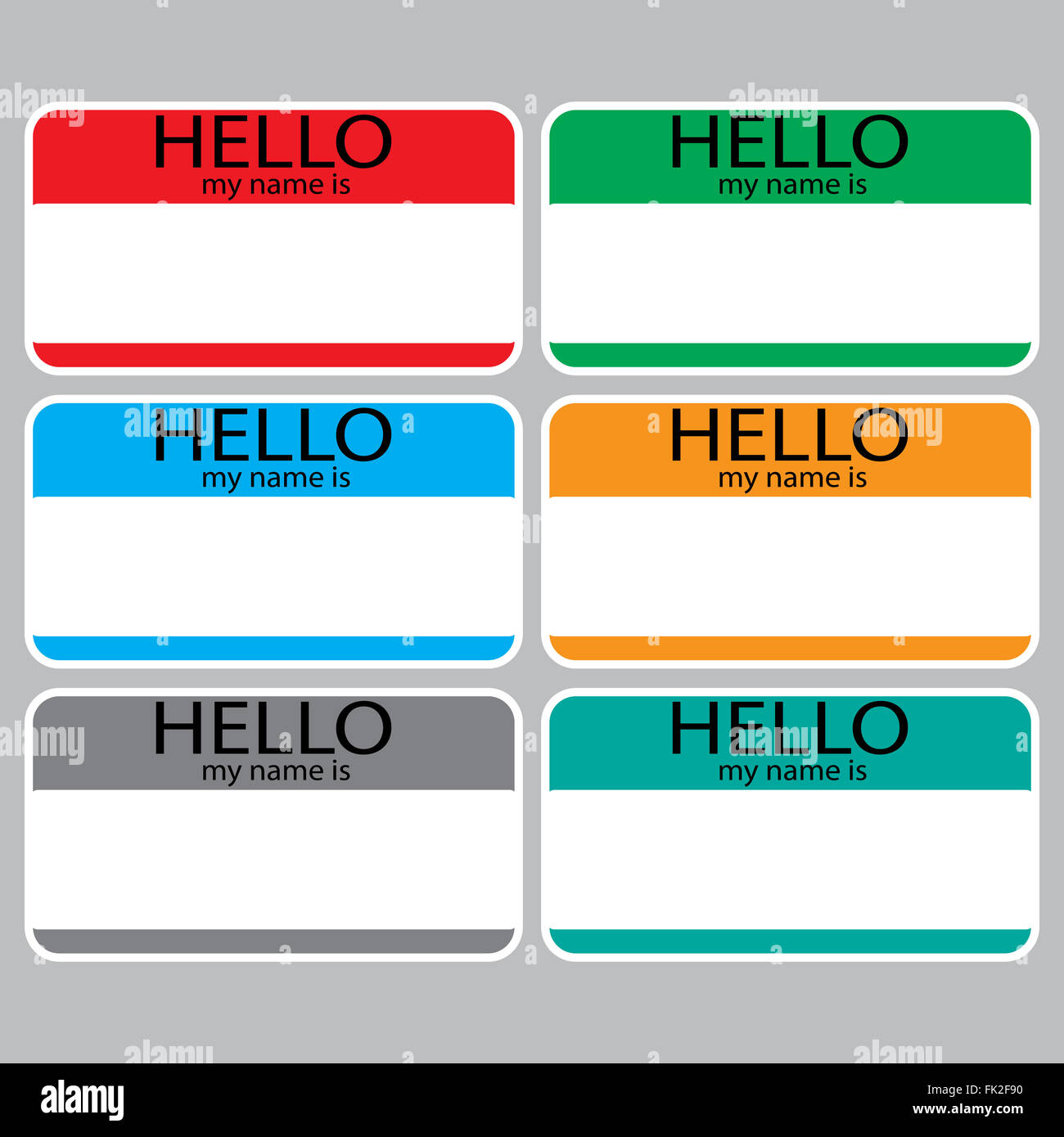 Bonjour Mon Nom Est Signe Autocollant Couleur Badge L Etiquette Nom Nom Nom Des Noms De Bebe Plaque Liste De Noms Je M Appelle Vecteur Ab Photo Stock Alamy